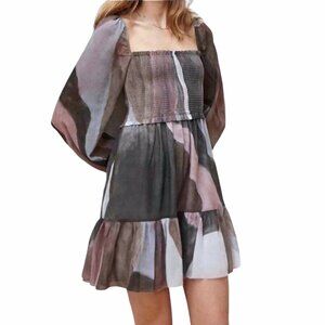 Wilfred Tempest Mini Dress | Light Foxfire/Rich Mocha Brown | Size Medium
